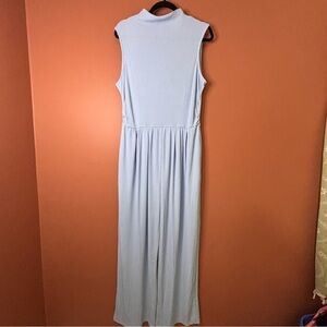 Elegant Sleeveless Sky Blue Maxi Jumpsuit